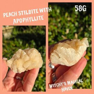 Peach Stilbite Apophyllite Cube Crystal Cluster